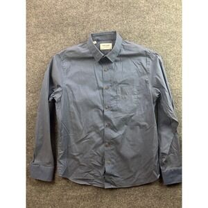 Twillory Untuckable Shirt Mens M-L Blue Tailored Fit Long Sleeve Button Down
